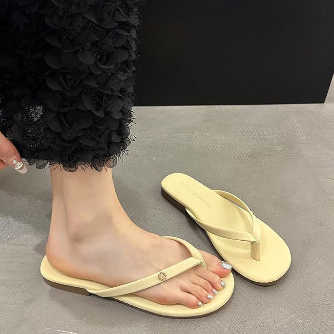 Damen Flip-Flops mit minimalistischer Riemenführung und bequemem Fußbett R&B