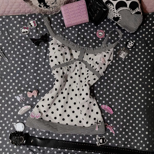 Damen Charmantes Polka-Dots Top R&B