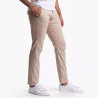 Herren elegante Chinohose mit elastischem Bund und schmalem Schnitt