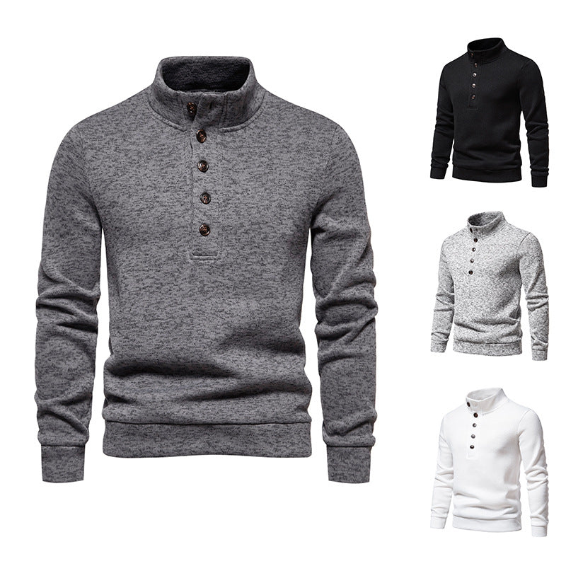 Herren gemütlicher Stehkragenpullover aus weichem Strickmaterial