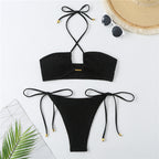 Damen Bandeau-Bikini mit modischem Rüschen-Design und innovativer Schnittführung R&B