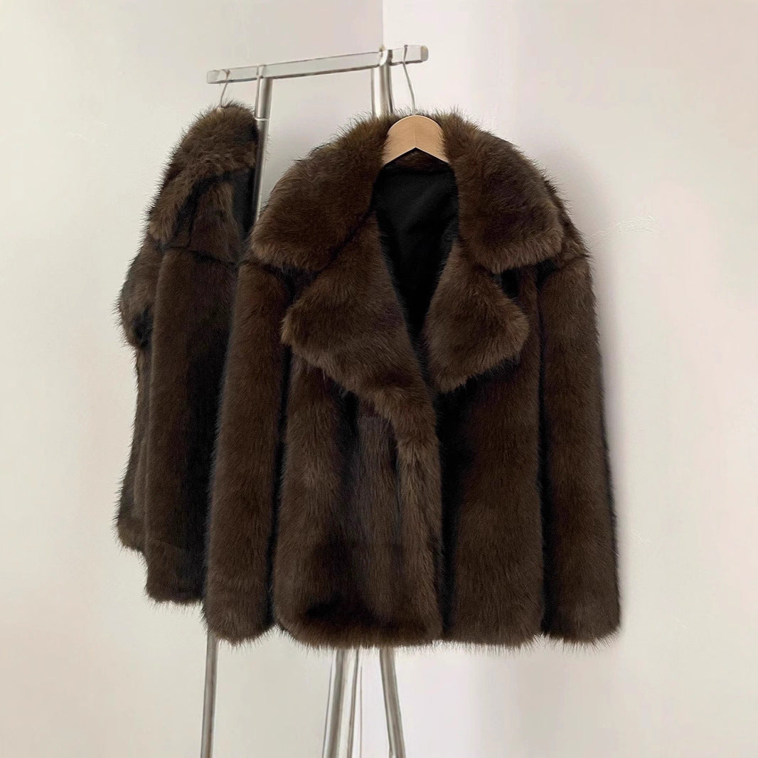 Damen Kunstpelz-Jacke