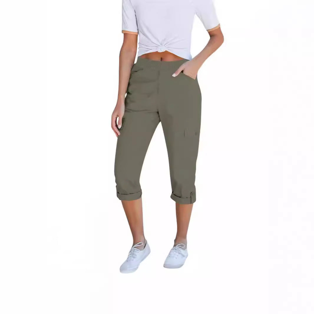 Damen Cargo-Hosen mit elastischem Bund und praktischen Taschen R&B