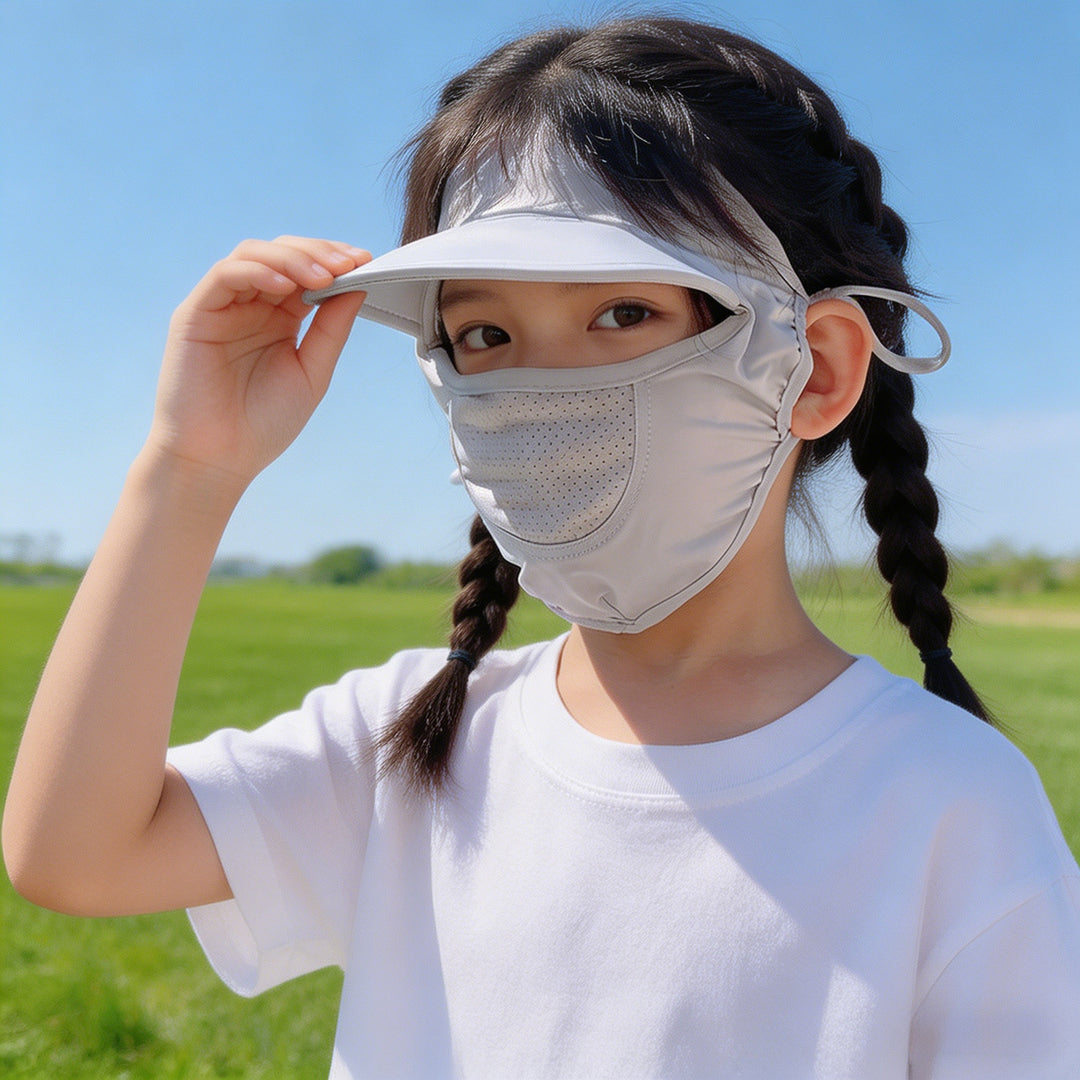 Damen nan Sonnenschutz-Visier mit integrierter atmungsaktiver Gesichtsmaske und verstellbarem Nackenzug R&B