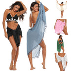 Damen luftiger Strand-Sarong mit verspielten Quasten R&B