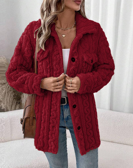Damen Strickjacke mit Struktur und aufgesetzten Taschen R&B