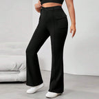 Damen Flared Hose mit praktischen Seitentaschen und elastischem Bund R&B