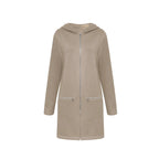 Damen Lange Strickjacke mit durchgehendem Reißverschluss und praktischen Taschen R&B