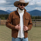 Herren lässige Strickjacke mit praktischen Brusttaschen und modernem Stehkragen R&B