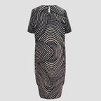 Damen Tunika-Kleid mit lässigem Streifenmuster und weit geschnittenem Design R&B