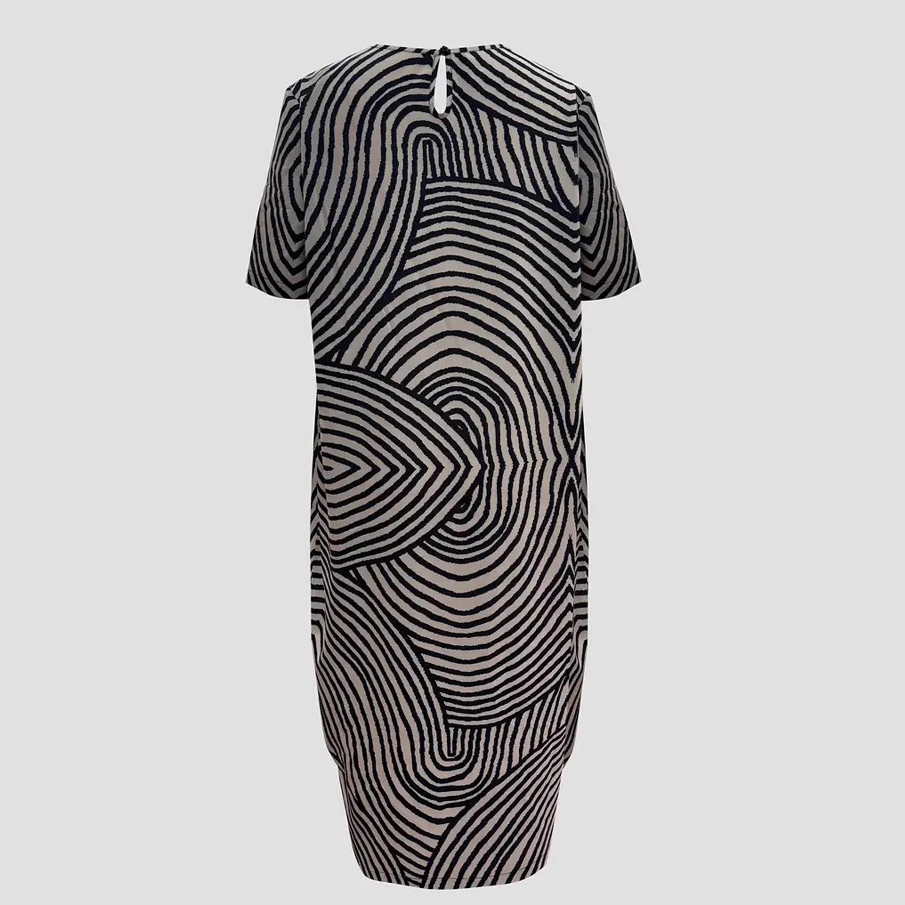 Damen Tunika-Kleid mit lässigem Streifenmuster und weit geschnittenem Design R&B