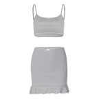 Damen Zweiteiliges Set mit Rüschendetails R&B