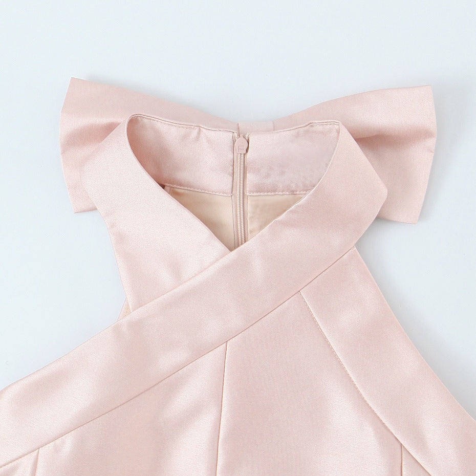 Damen Abendkleid mit asymmetrischem Schnitt und eleganter Rückenverzierung R&B