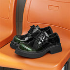 Damen Hochglänzende Schnürschuhe mit dicker Sohle und modischem Design R&B