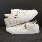 Damen Modische Sneakers mit gestepptem Obermaterial und goldenen Akzenten R&B