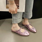 Damen elegante Mules mit raffiniertem Schleifendetail und atmungsaktiver Decksohle R&B