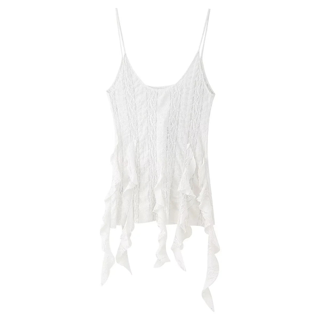 Damen elegante Palazzo-Hose mit floralem Spitzenmuster R&B