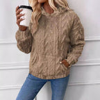 Damen Kapuzenpullover aus kuscheligem Material mit eingearbeitetem Beuteltaschen R&B