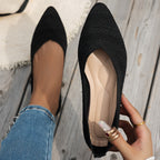 Damen elegante Ballerinas mit atmungsaktivem Strickdesign R&B