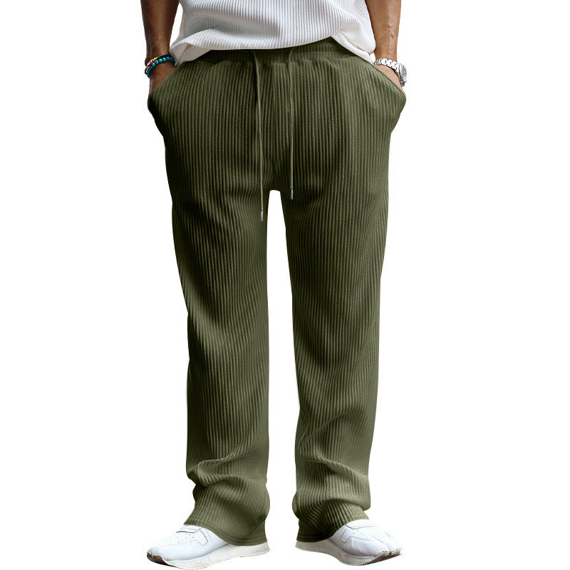 Herren nan locker geschnittene Plissee-Hose mit Tunnelzug und weitem Bein R&B