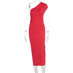 Damen Elegantes ärmelloses Wickelkleid mit asymmetrischem Schnitt R&B
