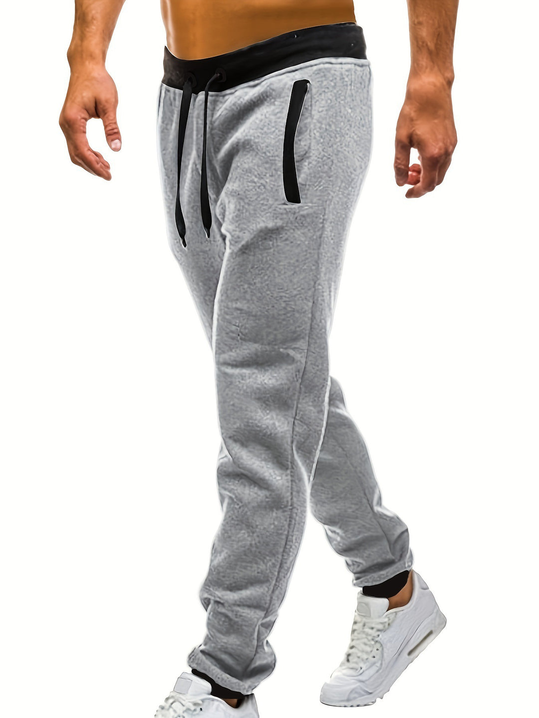 Herren Sportliche Jogginghose mit eingearbeiteten Seitentaschen und verstellbarem Kordelzug R&B
