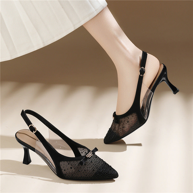 Damen Elegante Slingback-Pumps mit zierlichem Schmuck und bequemer Absatzhöhe R&B