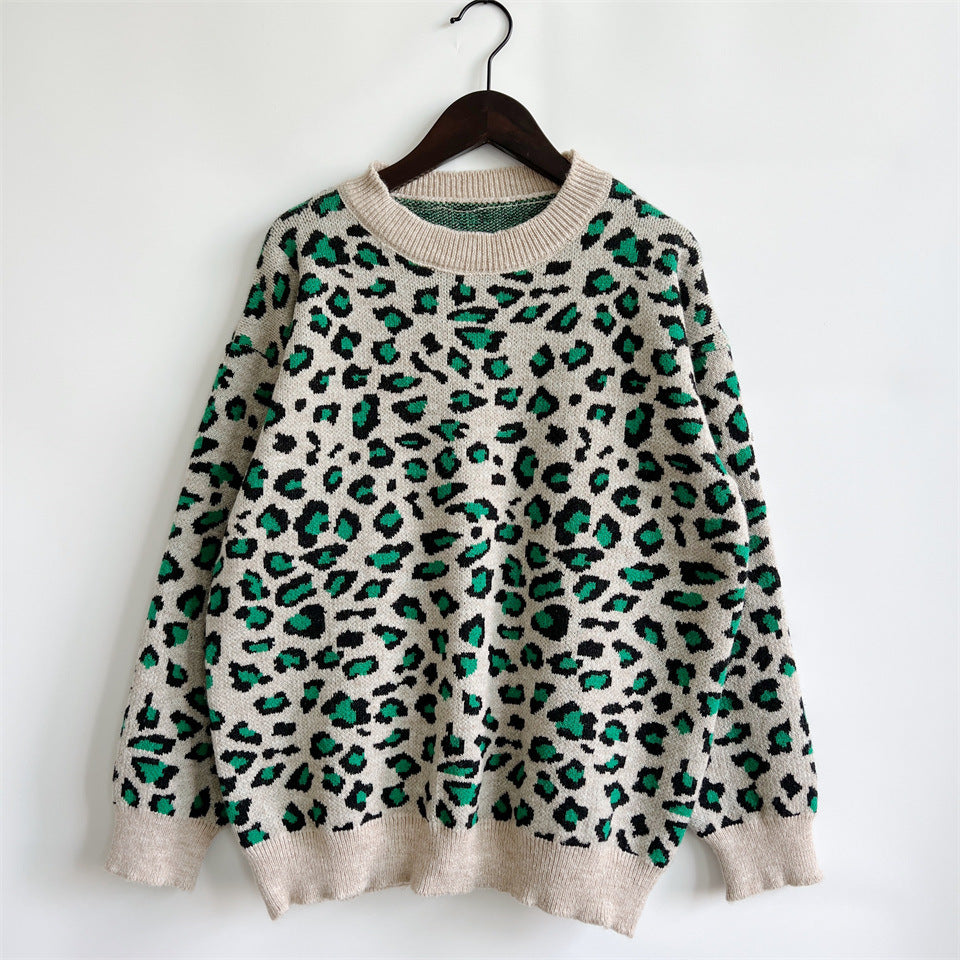 Damen legerer Pullover mit tierischem Muster R&B