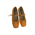 Damen elegante Ballerinas mit floralem Muster und zierlichen Riemen R&B