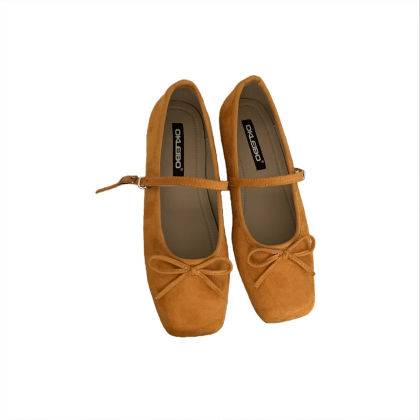 Damen elegante Ballerinas mit floralem Muster und zierlichen Riemen R&B