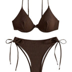 Damen Triangel-Bikini mit verstellbaren Trägern und Seitenschnürungen R&B