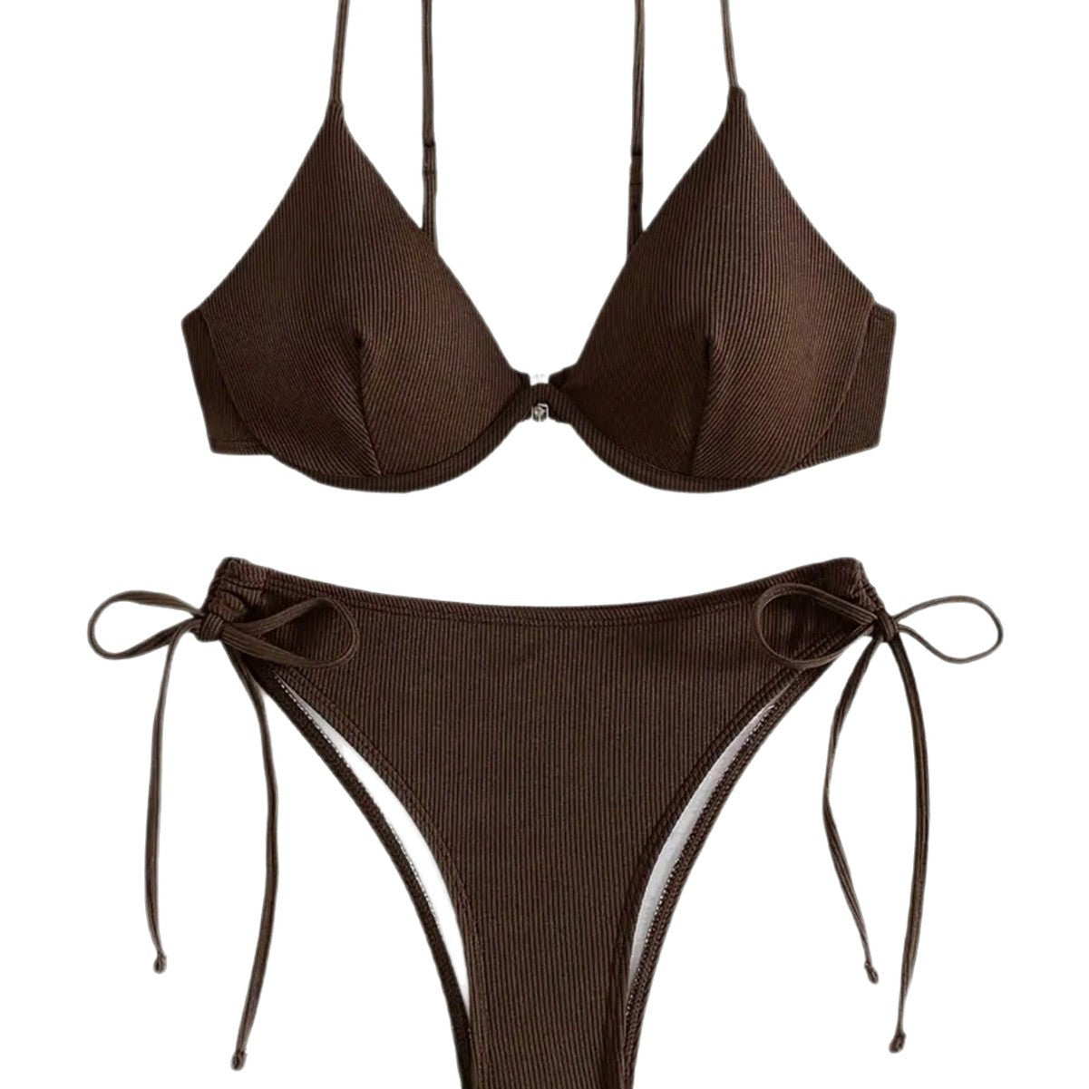 Damen Triangel-Bikini mit verstellbaren Trägern und Seitenschnürungen R&B