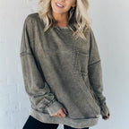 Damen Lässiger Oversized-Sweatshirt mit Rüschendetails R&B