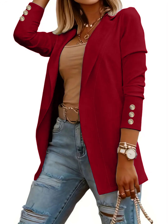 Damen Eleganter Blazer mit glamourösen Knöpfen und taillierter Passform R&B