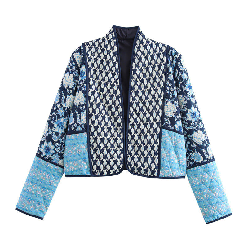 Damen Stilvolle Patchwork-Jacke R&B
