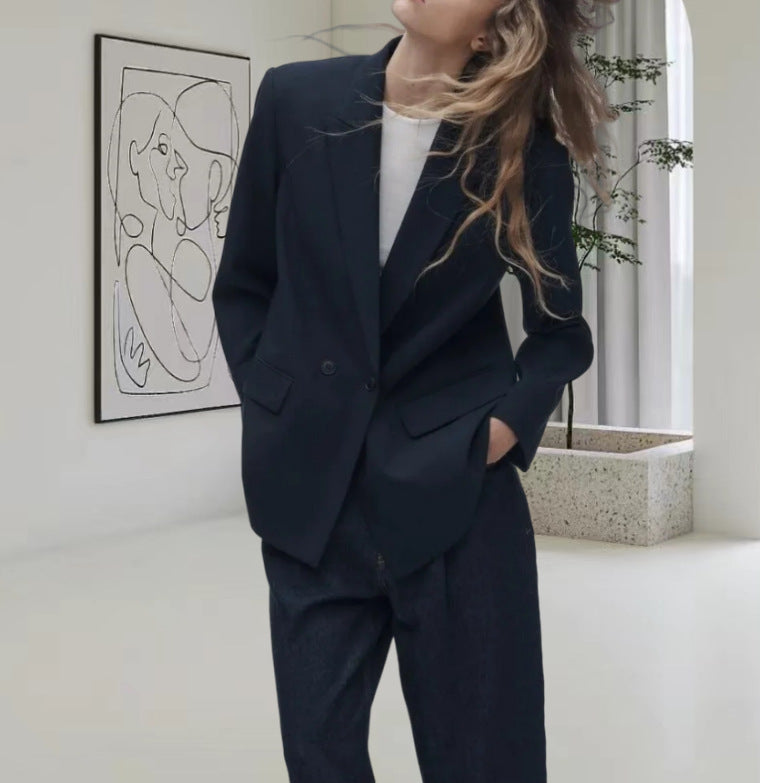 Damen Oversized Blazer mit eleganter Silhouette und dekorativen Knöpfen R&B