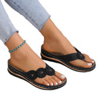 Damen Zehentrenner-Sandalen mit floralem Design und rutschfester Sohle R&B