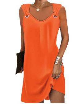 Damen lässiges Kleid mit ausgefallenem Trägerdesign R&B