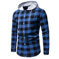 Herren Karo-Hemdjacke mit Kapuze und modernem Schnitt
