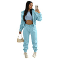 Damen stylischer Sportanzug mit lässiger Kapuzenjacke und elastischen Bundelementen R&B
