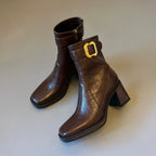 Damen Elegante Ankle Boots mit modischer Schnallen-Applikation R&B