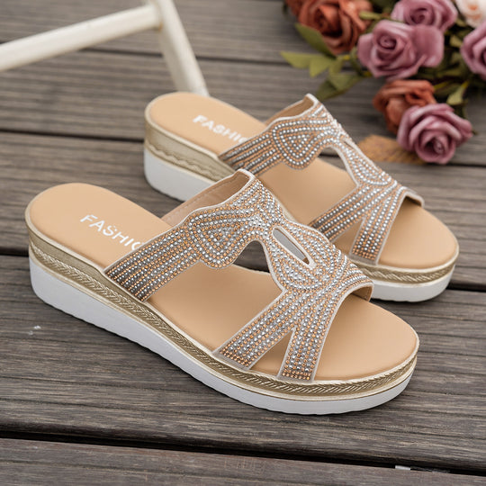 Damen Wedge-Sandalen mit funkelndem Applikationen R&B