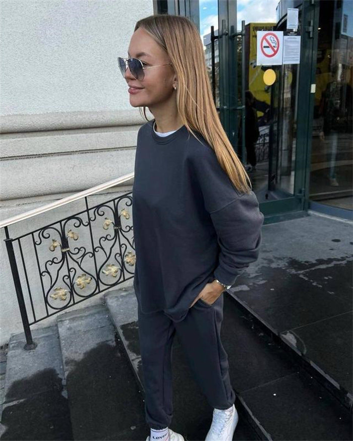 Damen lässiges Fleece-Loungewear-Set R&B