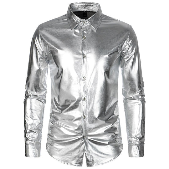 Herren elegantes Hochglanzhemd im modernen Design R&B