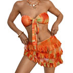 Damen Bandeau-Bikini mit modischen Rüschendetails