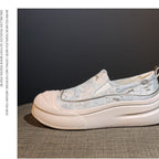 Damen Slip-On Sneakers mit elastischem Obermaterial und dämpfender Sohle