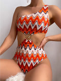Damen Designer Badeanzug mit asymmetrischem Schnitt und sexy Cut-Outs