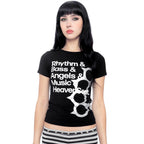 Damen T-Shirt mit kreativem Druckdesign und figurbetontem Schnitt R&B