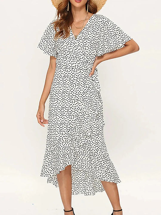 Damen Maxikleid mit floralem Design und schwingendem Saum R&B