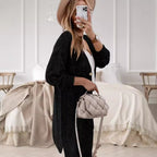 Damen Strickjacke mit kunstvollem Lochmuster und Knopf-Detail R&B